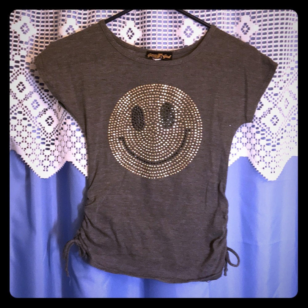 Girls Smiley Face Summer Shirt—Clearance